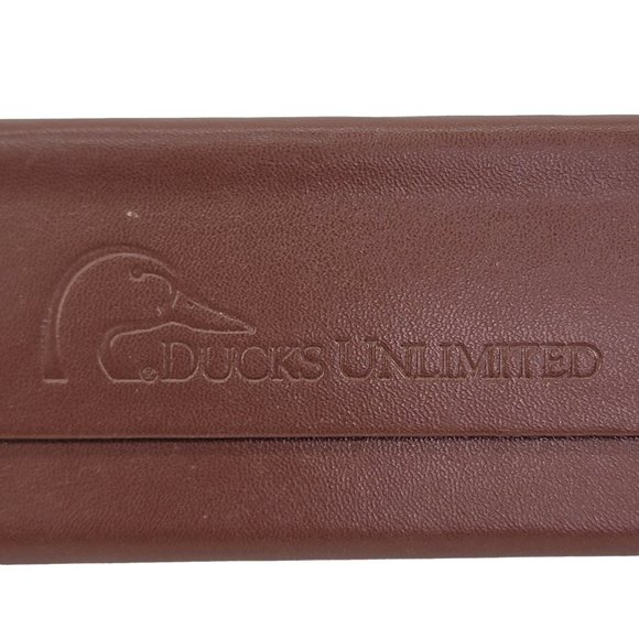 DUCKS UNLIMITED Eye Sun Glasses Case Foldable Triangle Faux Leather Magnetic - Picture 2 of 5